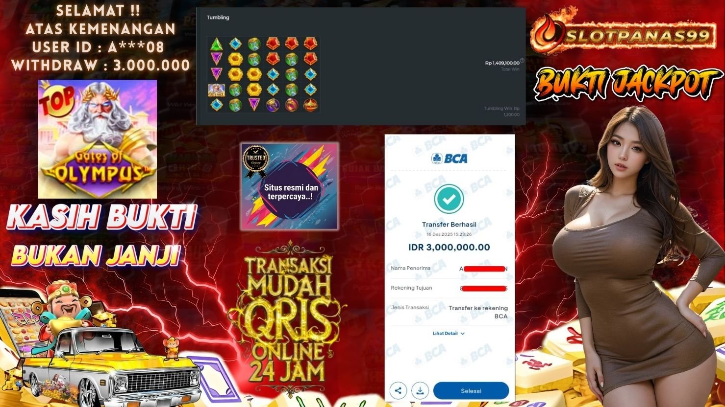 SLOTPANAS99 JACKPOT SLOT GATES OF OLYMPUS